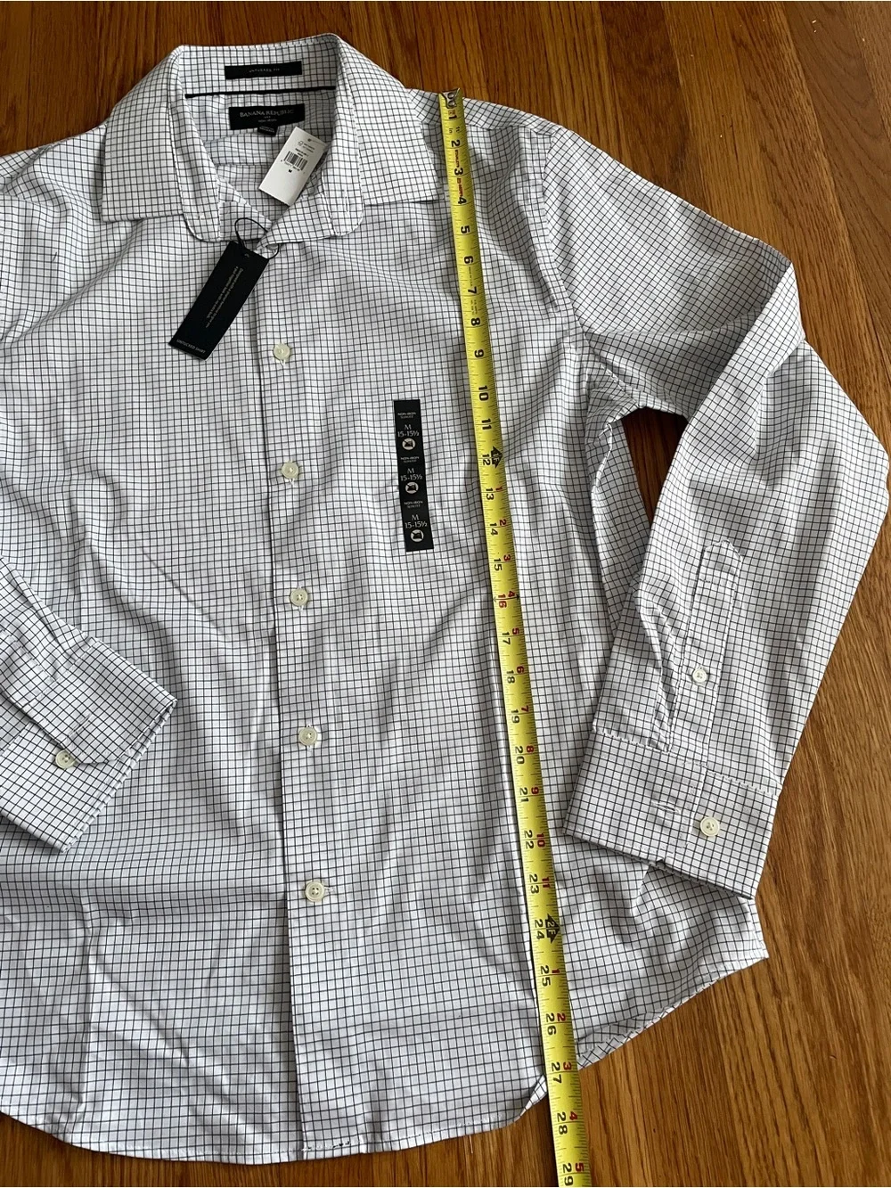 Banana Republic untucked fit Checked Dress Shirt New M